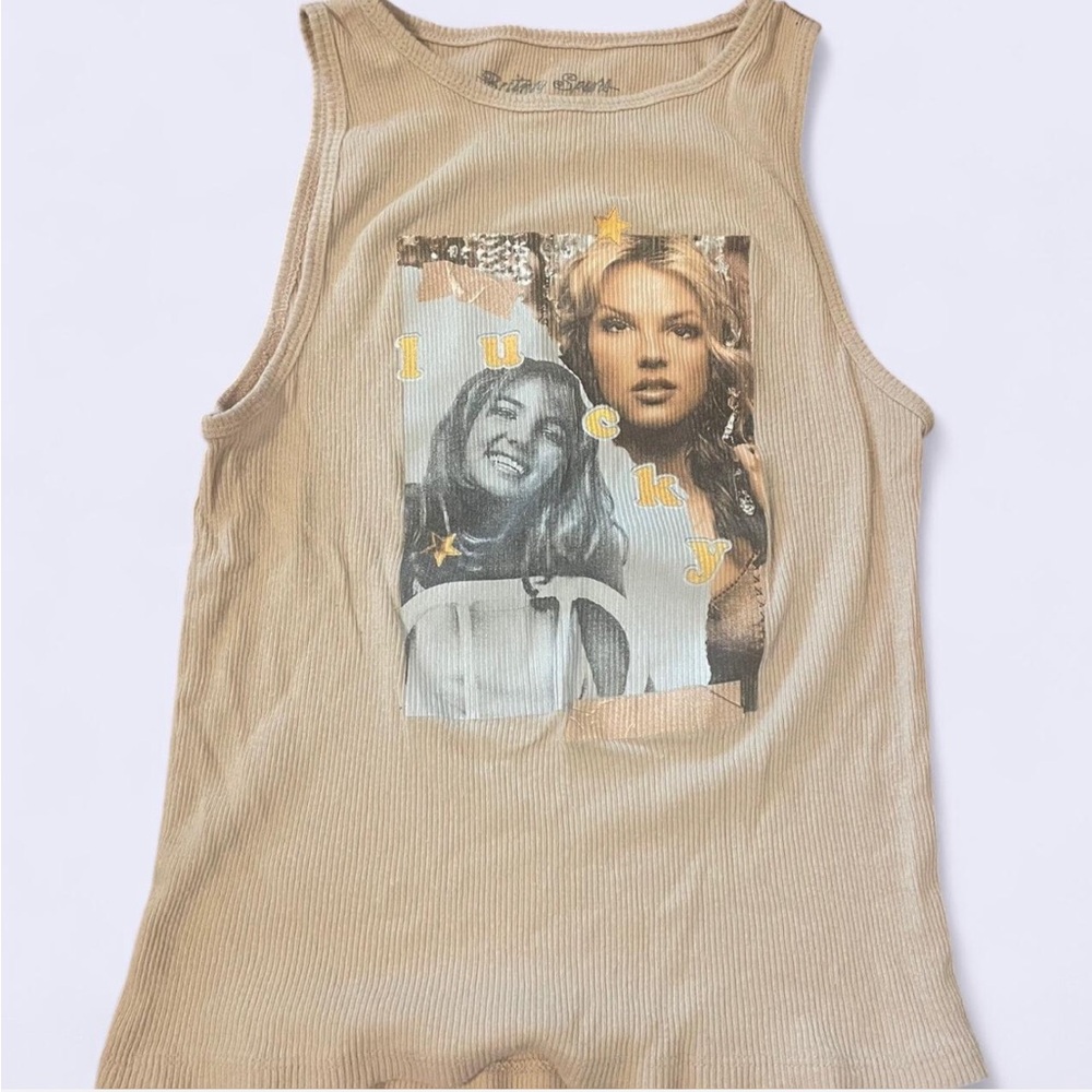 Britney Spears tan “Lucky” Tank size small